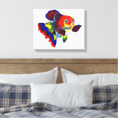 Calico Veiltail Goldfish canvas print (Insitu (Slaapkamer))