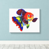 Calico Veiltail Goldfish canvas print (Insitu (Houten vloer))