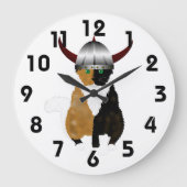 Calico Viking Cat Clock Grote Klok (Voorkant)