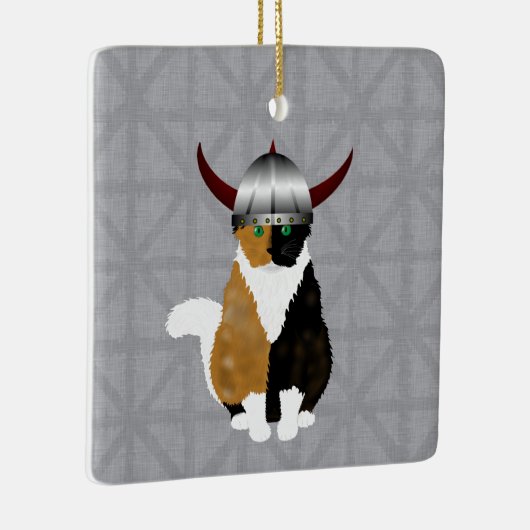 Calico Viking Cat Ornament (Rechts)