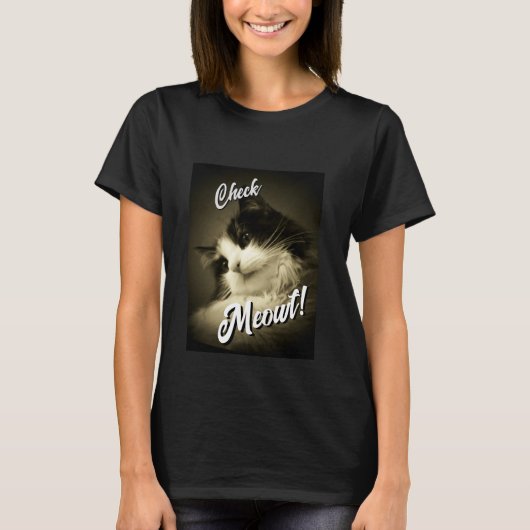 Calico zegt: Check Meowt T-shirt (Voorkant)