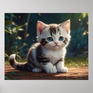 *~* Calico Zoet Kat AP68 5:4 Feline Kitten Cat Poster
