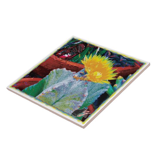 Caliente Cactus Ceramic Tegel Tegeltje (Zijkant)