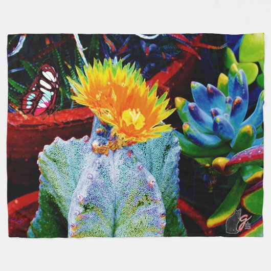 Caliente Cactus Fleece Deken (Voorkant (Horizontaal))