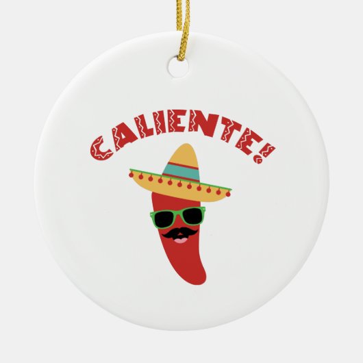 Caliente Pepper Keramisch Ornament (Voorkant)