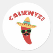 Caliente Pepper Ronde Sticker (Voorkant)
