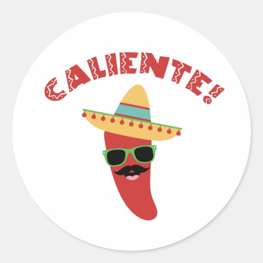 Caliente Pepper Ronde Sticker (Voorkant)