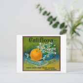 Califlora Oranje LabelRiverside, CA Briefkaart (Staand voorkant)
