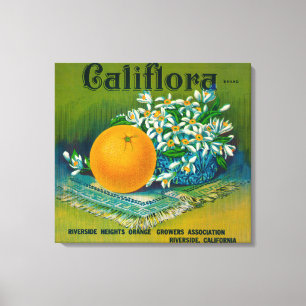 Califlora Oranje LabelRiverside, CA Canvas Afdruk