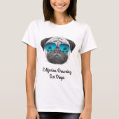 Califorina Dreaming Pug San Diego T-shirt (Voorkant)