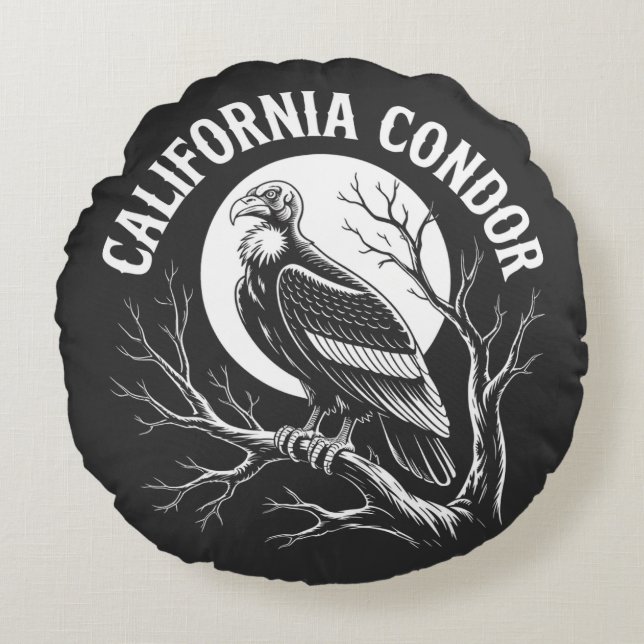 Califorische condor voor mannen en vrouwen  rond kussen (Voorkant)