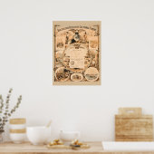 California 1849 Gold Rush Pioneers Souvenir Art Poster (Keuken)