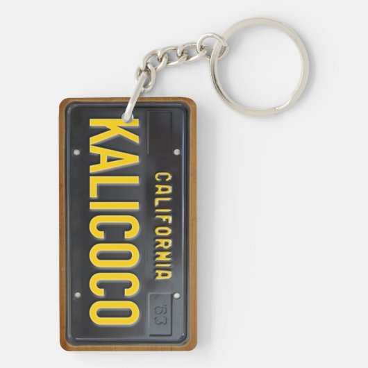 California 1963 License Bord Sleutelhanger CUSTOM (achterkant)