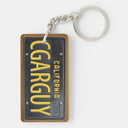 California 1963 License Bord Sleutelhanger CUSTOM (achterkant)