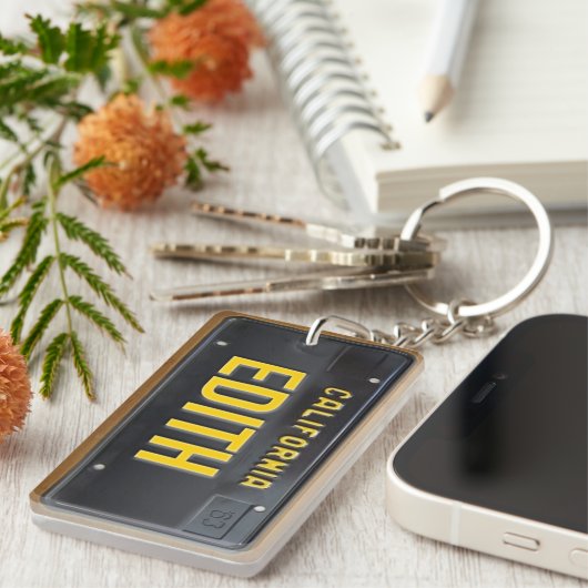 California 1963  License Bord Sleutelhanger EDI (Voorkant Rechts)