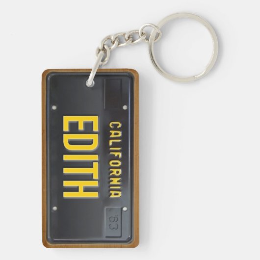 California 1963  License Bord Sleutelhanger EDI (achterkant)