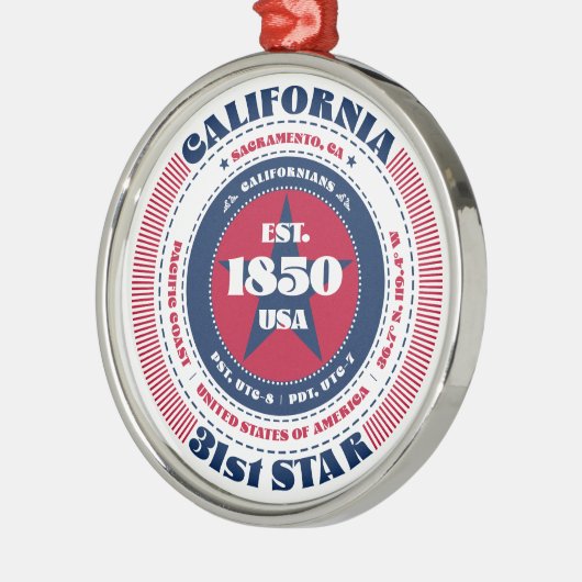 California 31st State Christmas Ornament (Links)