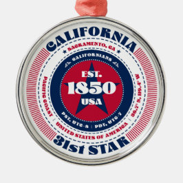 California 31st State Christmas Ornament