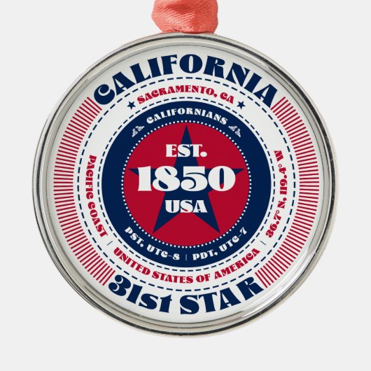 California 31st State Christmas Ornament (Voorkant)
