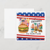 California 4 juli Onafhankelijkheidsdag feest Kaart (Voorkant / Achterkant)