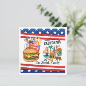 California 4 juli Onafhankelijkheidsdag feest Kaart (Staand voorkant)