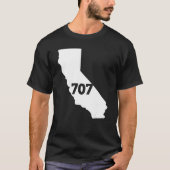 California 707 Area Code T-shirt (Voorkant)