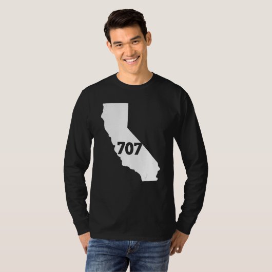 California 707 Area Code T-shirt (Voorkant volledig)