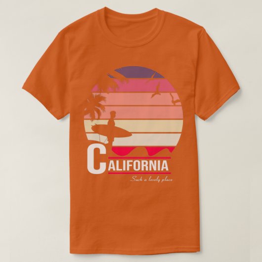 California 70s Summer Surf Beach Design Amazing Gi T-shirt (Design voorkant)