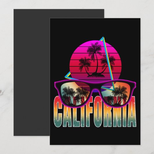california 80 - retro kaart (Voorkant / Achterkant)