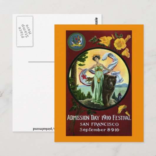 California Admission Day Festival Vrouw met Beer Briefkaart (Voorkant / Achterkant)