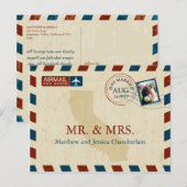 California Airmail | Huwelijk Dank u Briefkaart (Voorkant / Achterkant)