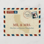 California Airmail | Huwelijk Dank u Briefkaart (Voorkant)