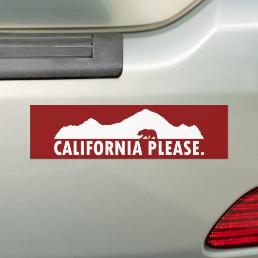 California, alsjeblieft bumpersticker (Op auto)
