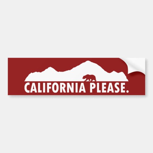 California, alsjeblieft bumpersticker (Voorkant)