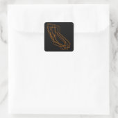 california amber blur vierkante sticker (Tas)