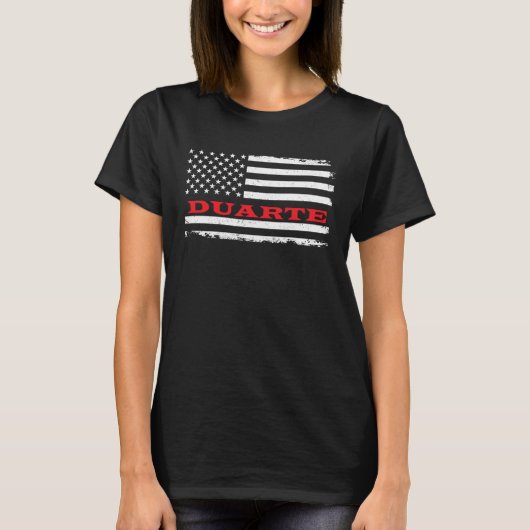 California American Flag Duarte USA Patriotic Souv T-shirt (Voorkant)