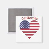 California American Flag Heart Magneet (Voorkant / Achterkant)
