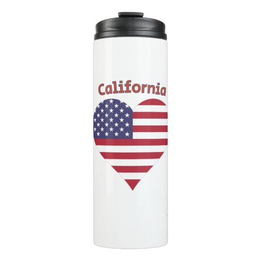 California American Flag Heart Thermosbeker (Voorkant)