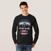 California American Flag Skull  State Flag Califor T-shirt (Voorkant volledig)