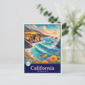 California | Anime Style Cel Shaded Briefkaart (Staand voorkant)