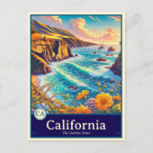 California | Anime Style Cel Shaded Briefkaart (Voorkant)