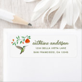 California Anna's Hummingbird and Flowery Branch Etiket (Insitu)