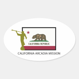 CALIFORNIA ARCADIA MISSION LDS CTR OVALE STICKER