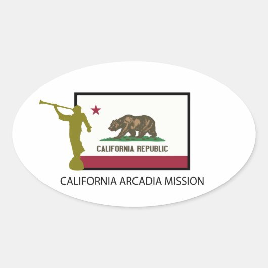 CALIFORNIA ARCADIA MISSION LDS CTR OVALE STICKER (Voorkant)
