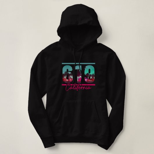 California Area Code 619 San Diego Retro Hoodie (Design voorkant)