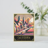 California | Art. Deco Briefkaart (Staand voorkant)