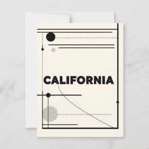 California Art Print – Unieke Lettering Briefkaart