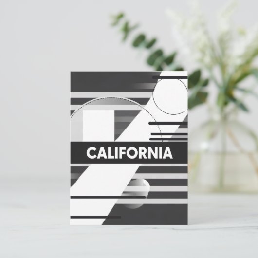 California Art Print – Unieke Lettering Briefkaart (Staand voorkant)