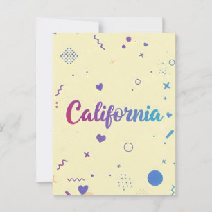 California Art Print – Unieke Lettering Briefkaart