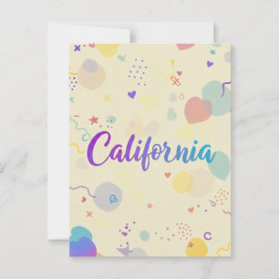 California Art Print – Unieke Lettering Briefkaart